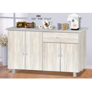 56 Inches Kitchen Cabinet 55 Wenge / 255 White / 955 Maple