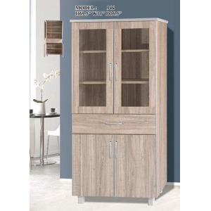 2.5FT Kitchen Cabinet Maple Color Glass Door 946